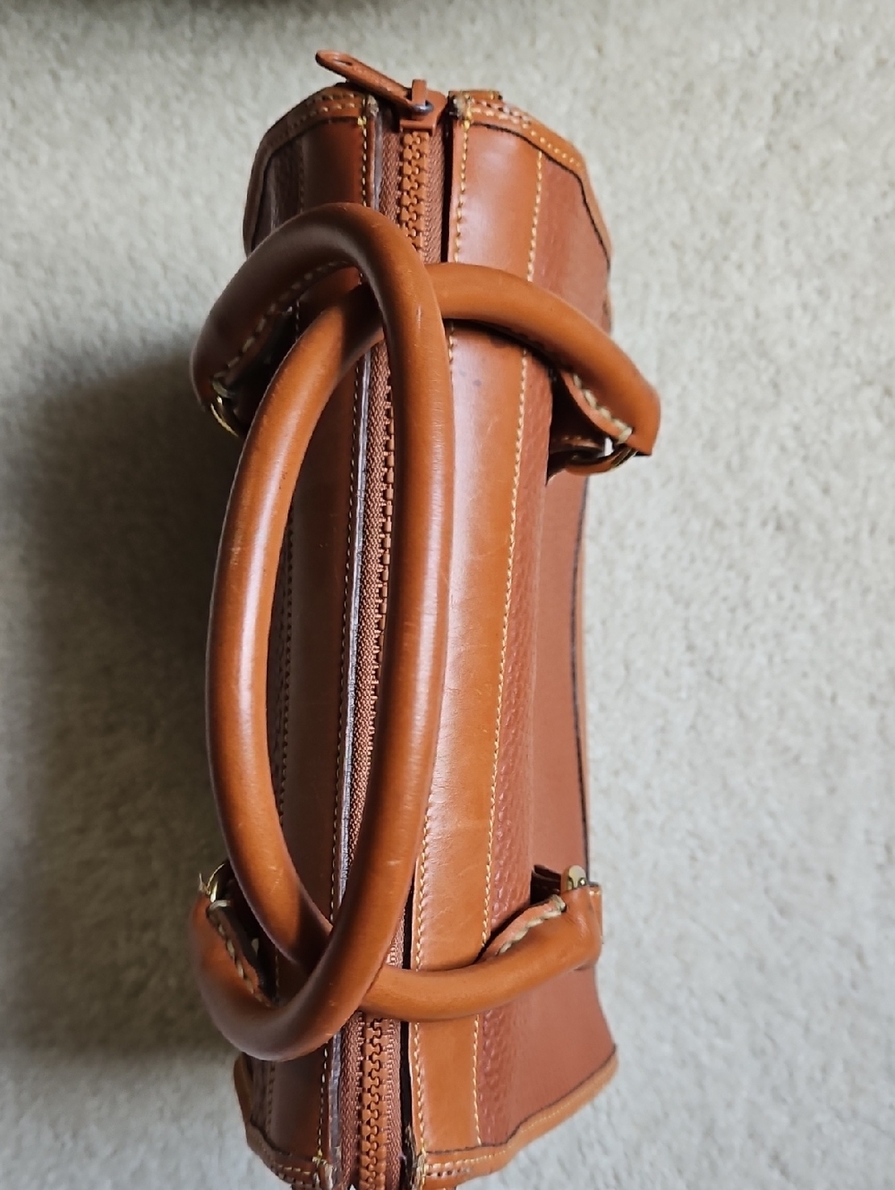 Dooney & Bourke Pebbled Leather Satchel in Cognac - Picture 5 of 10